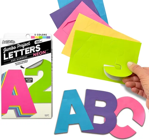 Vista 13 de ArtSkills Letras de póster de 4 pulgadas para proyectos de tableros de pósteres, tablones de anuncios de aula, suministros para hacer letreros