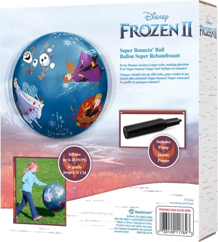 Vista 6 de Hedstrom Disney Frozen 2 - Pelota Super Bouncin de 20 pulgadas con bomba, multicolor (54-0706BX)