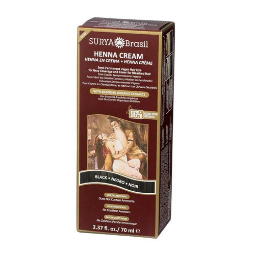 Vista 3 de Crema de Henna Surya Brasil, negro 2.31 onzas, Negro
