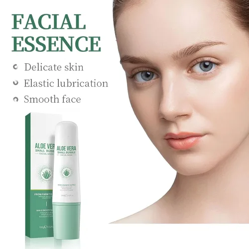 Vista 4 de Mascarilla facial de gel de aloe vera con burbujas para mujeres, mascarillas hidratantes y nutritivas para el cuidado de la piel, calmante