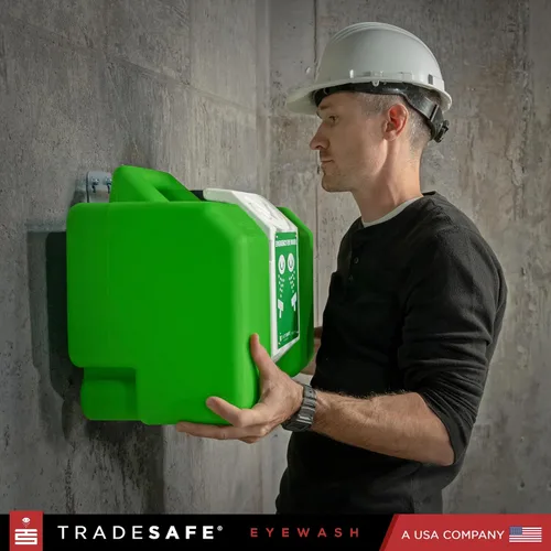 Vista 9 de TRADESAFE Estación de lavado de ojos de emergencia: estación portátil de lavado de ojos aprobada por OSHA, primeros auxilios de lavado de ojos de 8