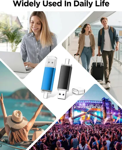 Vista 6 de AreTop Memoria USB C de 4 GB USB 2.0 Dual Flash Drive 2 en 1 portátil tipo C compatible con iPhone 16/15, teléfono inteligente Android
