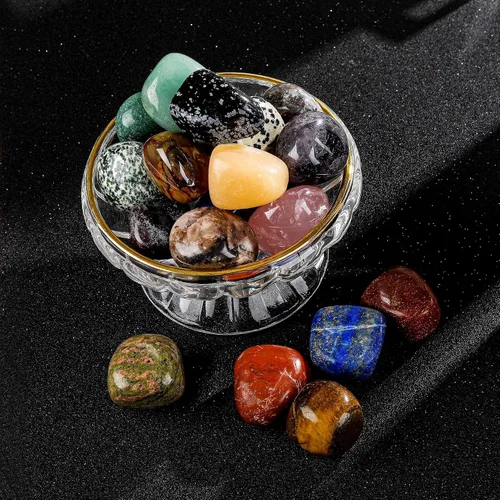 Vista 4 de Piedras pulidas y cristales a granel, 20 piezas de 1/2 a 1 pulgada de tamaño aleatorio surtido de piedras preciosas pulidas naturales pulidas