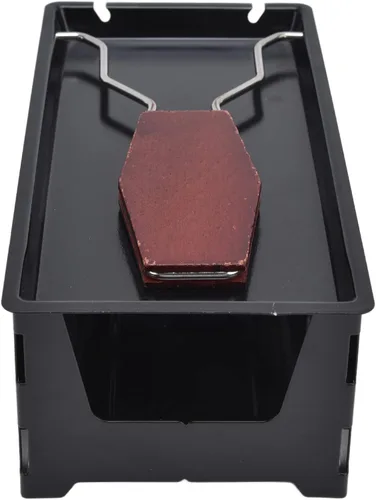 Vista 3 de Mini parrilla de raclette de queso, herramienta antiadherente con mango para placa suiza, rectangular, hierro caoba, parrillas de raclette negras