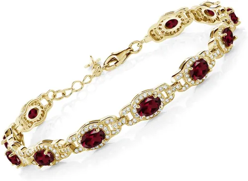 Vista 29 de Gem Stone King Oval Halo Gemstone Tennis Bracelet Nano Esmeralda