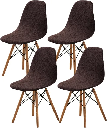 Vista 68 de HAOYONG Fundas para silla de comedor modernas de mediados de siglo, funda estampada para silla sin brazos, fundas elásticas para cocina, oficina
