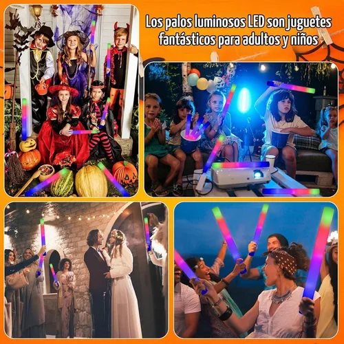Vista 5 de LifBetter Varitas de brillo a granel – 20 varillas de espuma LED brillantes con tres modos de luz intermitente para fiestas DJ, para festivales