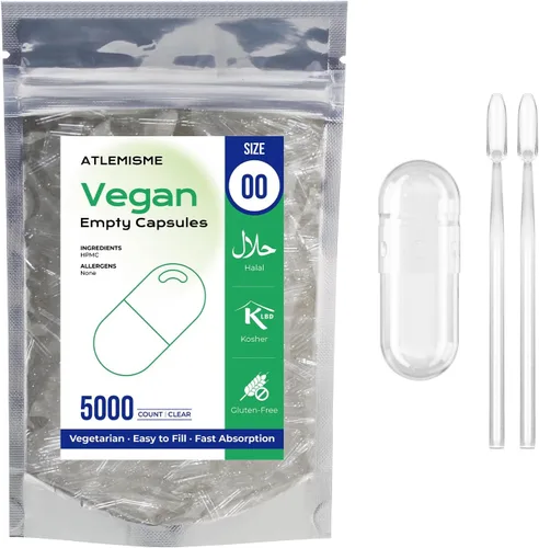 Vista 10 de Cápsulas veganas vacías tamaño 00-100 cápsulas vegetales DIY