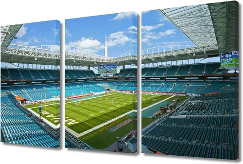 Vista 78 de TUMOVO MetLife Stadium - Decoración de pared de Nueva York, 3 piezas, lienzo, arte de pared para decoración del hogar, juegos de fútbol americano