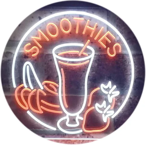 Vista 20 de ADVPRO Smoothies Fruit Drink Shop Señal de neón LED de doble color azul y rojo 24 "x 16" st6s64-i3343-br