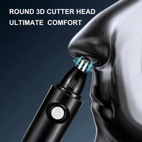 Vista 6 de Recortador de nariz para hombres y mujeres, removedor profesional de cejas y vello facial, IPX7 impermeable, recargable por USB, fácil limpieza