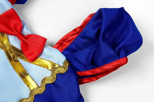 Vista 9 de Disfraz de princesa para niñas pequeñas, cintura elástica, disfraz de Halloween, vestido elegante de cumpleaños con accesorios