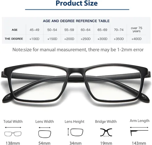Vista 6 de K.LAVER Gafas de lectura multifocales progresivas premium lente fotocrómica TR90 negro rectángulo transparente gafas de sol de transición Premium