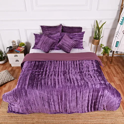 Vista 21 de Funda de edredón de terciopelo sólido ultra-luxe, ropa de cama boho UO, funda de colcha Donna, juego de edredón de 3 piezas, juego de cama de Aqua