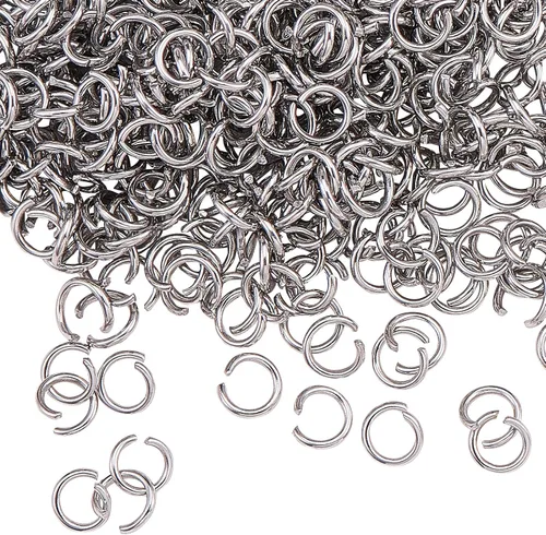 Vista 17 de DanLingJewelry 1000 anillos de salto abiertos de acero inoxidable 304 calibre 17 de 0.394 in para hacer joyas, conectores de joyería, encontrar
