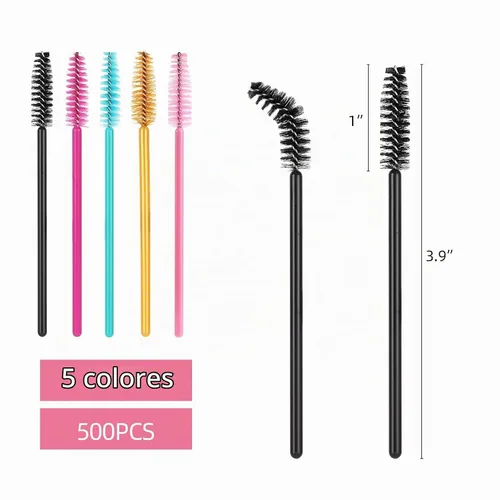 Vista 2 de Tbestmax 500 Varitas de Rímel Desechables Cepillo de Pestañas Spoolies para Ceja Extensión de Pestañas de Ojo, Kits de Aplicadores de Brochas de 5