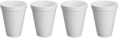 Vista 2 de Concession Essentials Vasos desechables de espuma blanca de 8 onzas, paquete de 50 unidades. Vasos desechables de espuma para bebidas