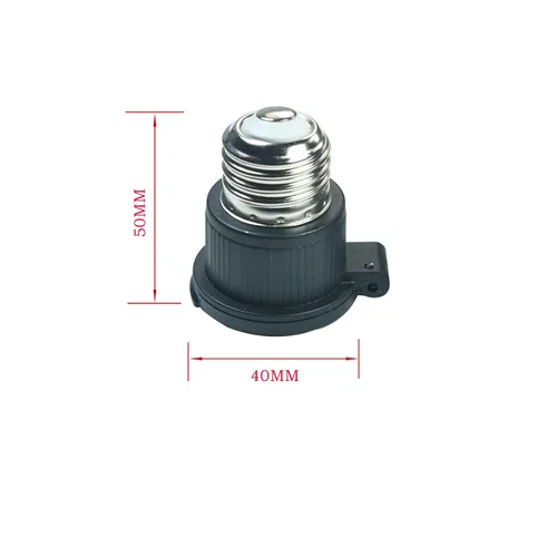 Vista 6 de Adaptador de bombilla impermeable E26/E27, adaptador de enchufe de luz de 3 clavijas a enchufe, adaptador de enchufe de bombilla polarizada superior
