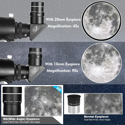 Vista 4 de Telescopio Celticbird para adultos de alta potencia, telescopios de viaje para principiantes de astronomía para adultos Regalos, apertura de 80mm