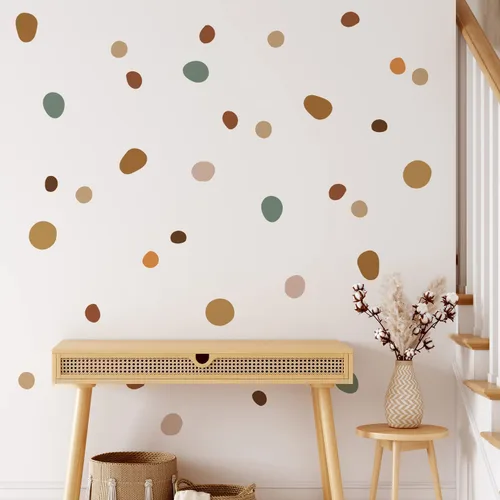Vista 10 de Calcomanías de pared de lunares coloridos, pegatinas de pared de puntos de acuarela para niños, bebés, niñas, adolescentes y habitación de guardería