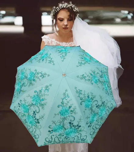 Vista 59 de WENDIN Sombrilla de encaje plegable vintage Paraguas gótico lluvia Anti-UV protección de encaje parasol cúpula Foto Props niñas sombrilla paraguas