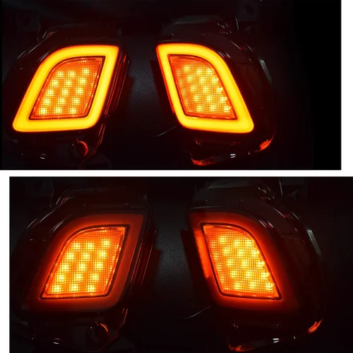 Vista 6 de GeeGee Conjunto de luz antiniebla de parachoques trasero LED de lente roja, compatible con Toyota Highlander 2015-2018, funciona como lámpara