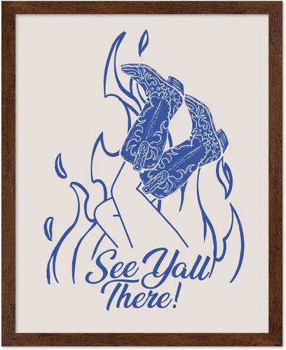 Vista 31 de Poster Master Póster de You've Yeed Your Last Haw, estampado retro de vaquero azul, arte occidental, arte moderno, arte del salvaje oeste, regalo