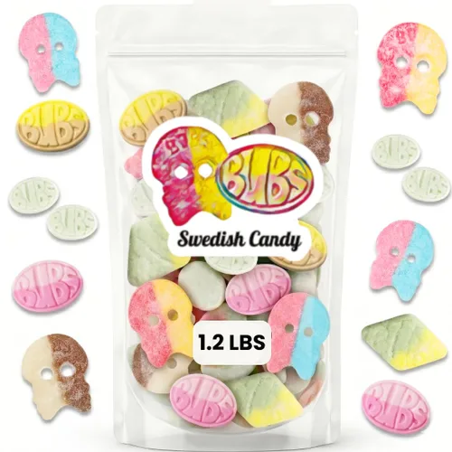 Vista 10 de Caramelos suecos, caramelos de gomitas, mezcla de dulces variados, dulces Bubs (0.5 libras, plátano toffee ovalado)