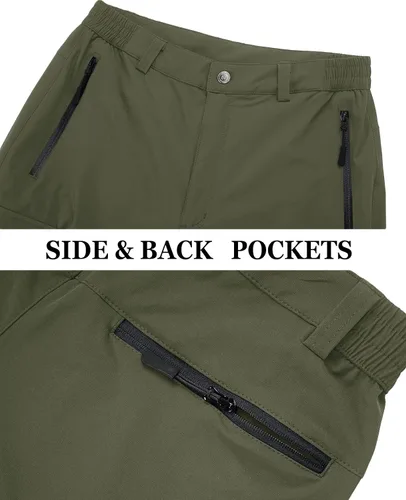Vista 3 de MAGCOMSEN Pantalones de senderismo para hombre, ligeros, elásticos, versátiles, impermeables, de secado rápido, para pesca, campamento