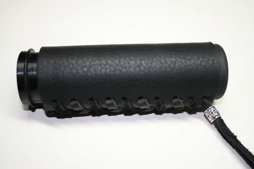 Vista 2 de Fundas de agarre de motocicleta de cuero negro resistente para motocicletas