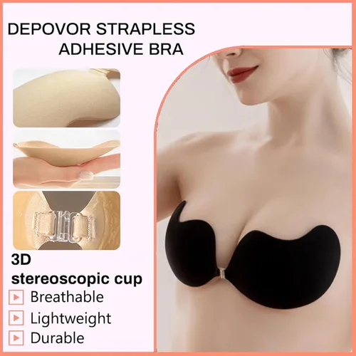 Vista 3 de Self Adhesive Strapless Sticky Push up Bras Stick On Backless Breasting Lifting Bra for Women