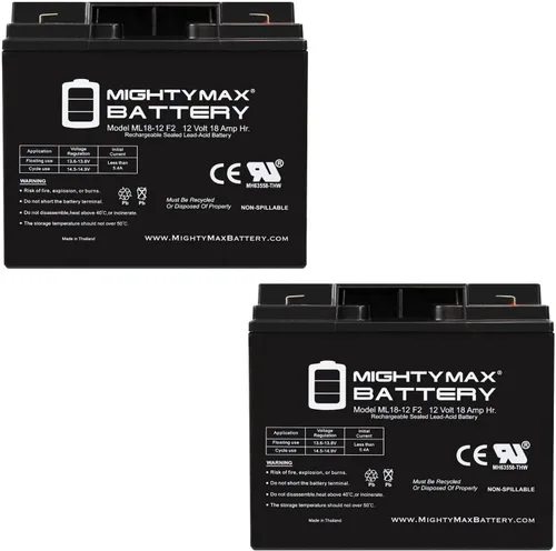 Vista 9 de Mighty Max Battery ML18-12F2-12 voltios 18 AH, terminal F2, batería recargable SLA AGM