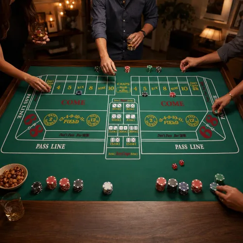Vista 6 de CHH 72 x 36 pulgadas Reversible Craps and Blackjack Mesa Layout, 2-en-1 Casino Game Layout con Blackjack en un lado y Craps en el otro