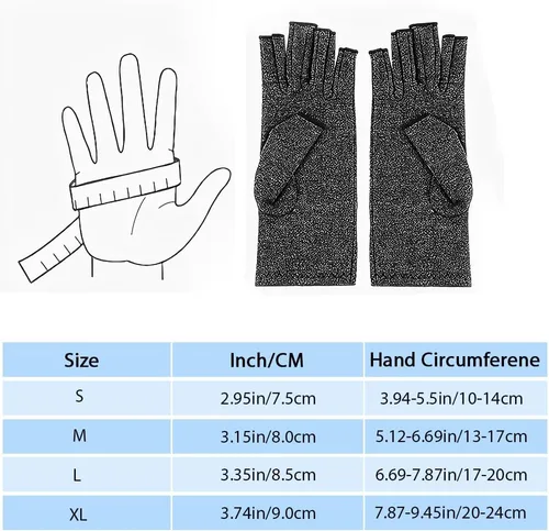 Vista 5 de Guantes de compresión sin dedos para artritis - Alivia el túnel carpiano, reumatoide, tendinitis