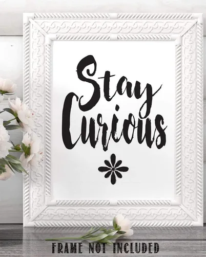 Vista 8 de Stay Curious - Póster de tipografía sin marco de 11 x 14 pulgadas, gran regalo motivacional
