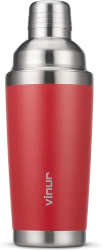 Vista 10 de VINUR Coctelera aislada, coctelera de Martini aislada al vacío de acero inoxidable de 20 onzas con colador integrado y tapa jigger para camarero
