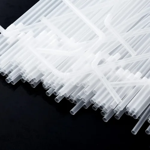 Vista 3 de ALINK Paquete de 100 pajitas flexibles transparentes para beber, pajitas flexibles de plástico desechables, 7.75 x 0.23 pulgadas