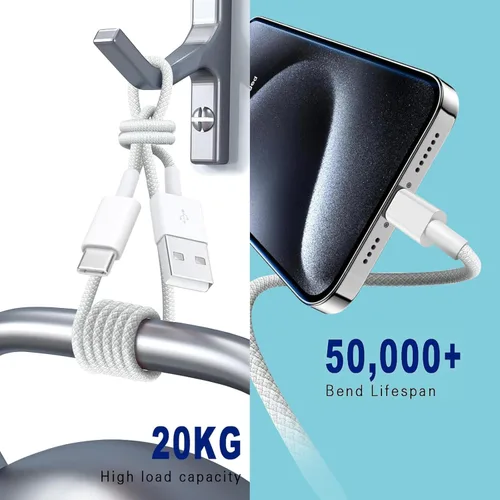 Vista 6 de Paquete de 2 cables de carga CarPlay cortos de 1.5 pies compatibles con iPhone 17/16E/16/15, 17Air, 15 16 17 Pro Max, cable de carga Plus, cable