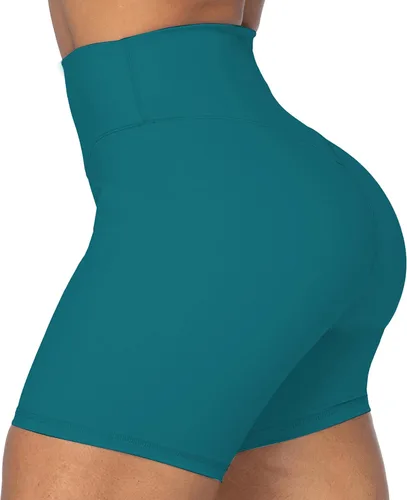 Vista 3 de Sunzel - Shorts de tiro alto para ciclista, sin costuras frontales, para mujer, a prueba de sentadillas, para yoga, entrenamiento, gimnasio, ciclismo
