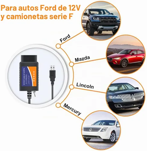 Vista 2 de Elm327 USB compatible con software Forscan Obd2 adaptador para Ford F150 F250 Lincoln Mazda Mercury lector de códigos OBD escáner de diagnóstico