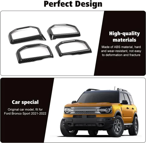 Vista 4 de RT-TCZ Kit de anillo de decoración de aire de fibra de carbono, accesorios interiores para Ford Bronco Sport 2021 2022