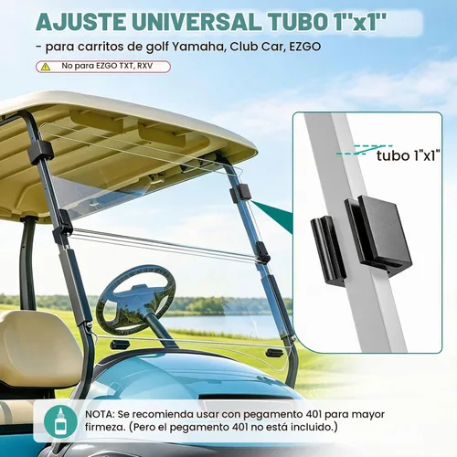 Vista 2 de Clips universales de retención para parabrisas EZGO CLUB CAR YAMAHA, juego de 2