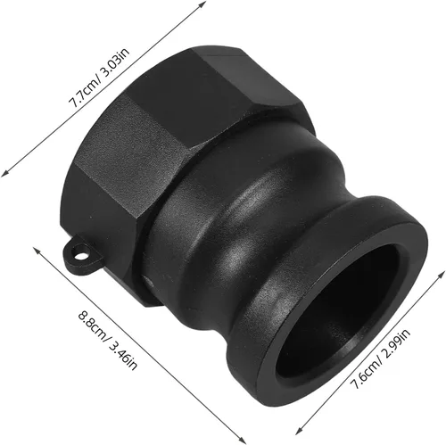 Vista 2 de Adaptador de manguera de tanque Ibc de plástico S60x6 rosca gruesa a rosca macho de 2 pulgadas con bloqueo de leva incorporado, material de PP