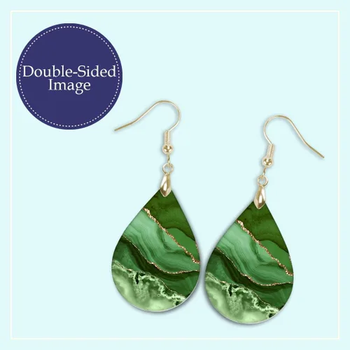 Vista 23 de Dangle Earrings for Women Colorful Dangling Drop Statement Jewelry Printed MDF Wood Teardrop Double Side Print Handmade by The Painted Pug
