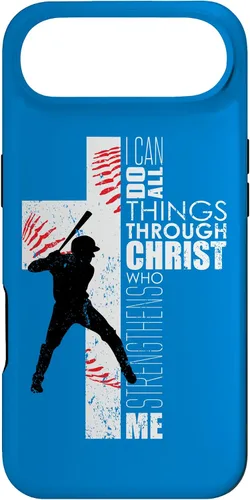 Vista 27 de Blue Christian Baseball Gifts Teen Boys Cross Bible Phone Case para iPhone 17