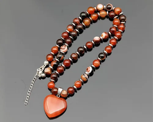 Vista 98 de Colgante de corazón de aventurina natural, Collar de cuentas de aventurina genuina, Collar de piedra verde, Collar de piedras preciosas, Cuentas