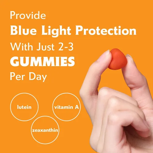 Vista 4 de Nature's Key Gomitas de luteína de 12 mg con zeaxantina y vitamina A para niños y adultos Suplemento de salud ocular y función cerebral Sabor a