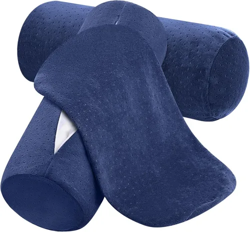 Vista 7 de 2 fundas de almohada cervical de terciopelo de 16 x 6 pulgadas con cremallera, solo fundas de almohada de cuello redondo, fundas de almohada