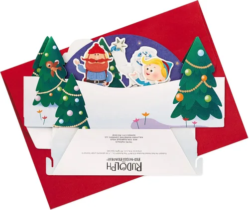 Vista 5 de Hallmark Paper Wonder Tarjeta Emergente de Navidad (Rudolph the Red Nosed Reindeer)