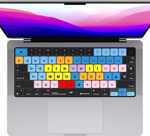 Vista 3 de Funda para teclado Avid Media Composer Se adapta a MacBook Pro 2021+ de 14 y 16 pulgadas con M1 Pro o Max, protección completa y todos los accesos